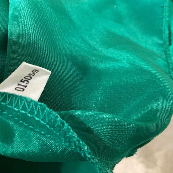 Victoria's Secret 90’s Y2K Gold Label Emerald Green Satin Slip Dress Size M lace - Picture 8 of 9